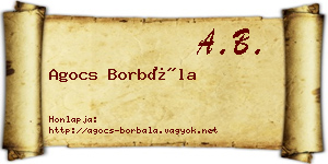 Agocs Borbála névjegykártya